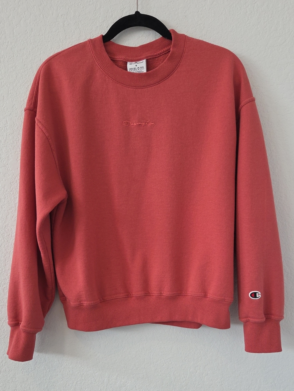 Champion Crewneck Sweatshirt - Rose Coral Small Womens Sweater Fleece Active